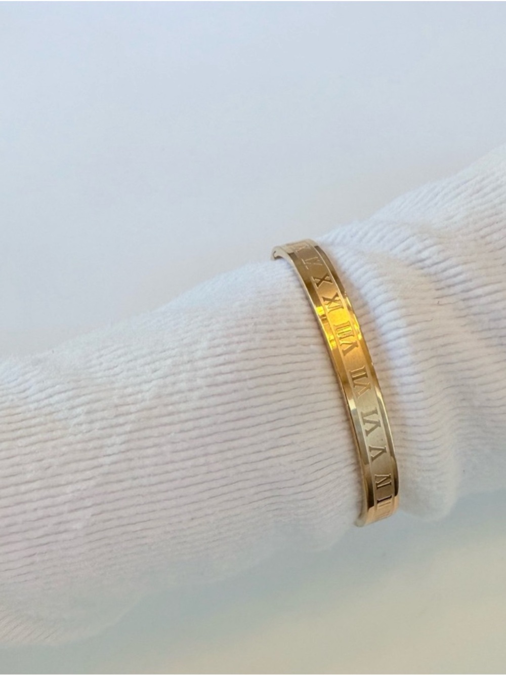 Gold Plated Stainless Steel Roman Numeral Bracelet